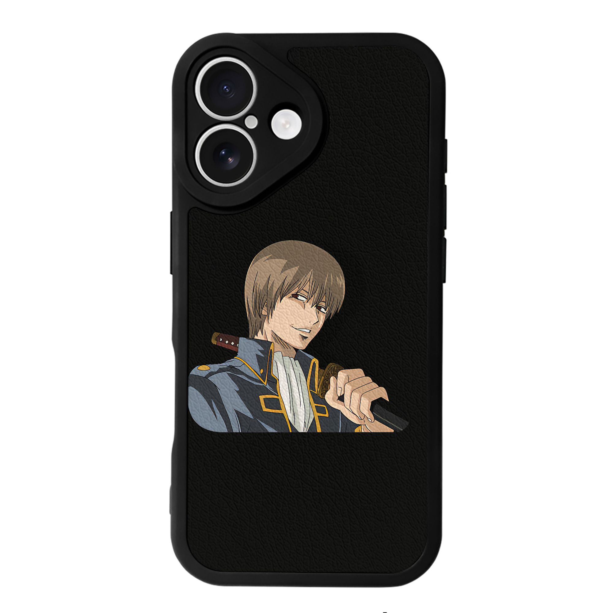（画像用） ぎんたま 坂田銀時（さかたぎんとき） 神楽 志村新八（しむら しんぱち） GINTAMA Sakata Gintoki Kagura Shimura Shinpachi 【iPhone 16シリーズ対応】シリコンスマホケース（レザー調） 材質：シリコン